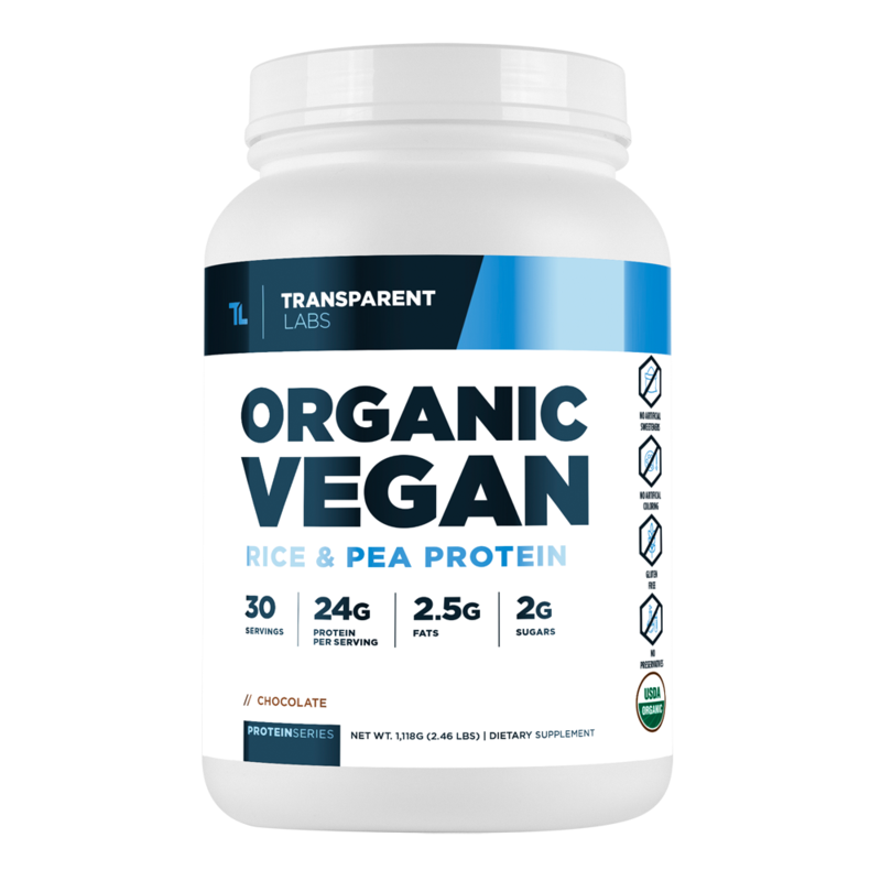 Organic Vegan Rice & Pea Protein by Transparent Labs